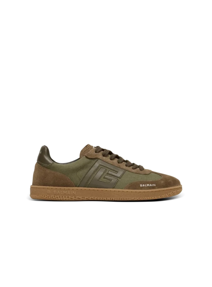 Leder und Canvas Balmain Swan Sneakers Leder und Canvas Balmain Swan Sneakers