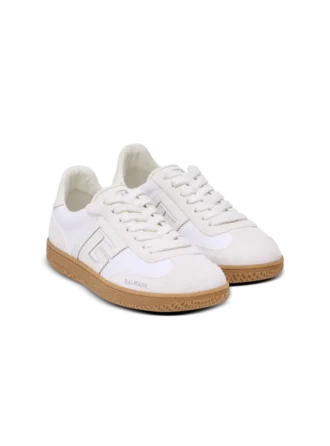 Leder und Canvas Balmain Swan Sneakers
