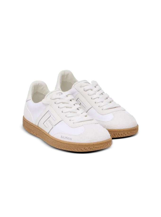 Leder und Canvas Balmain Swan Sneakers Leder und Canvas Balmain Swan Sneakers
