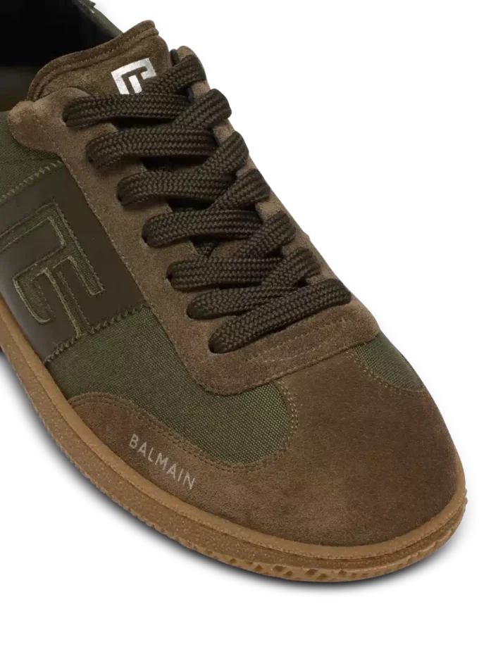 Leder und Canvas Balmain Swan Sneakers Leder und Canvas Balmain Swan Sneakers