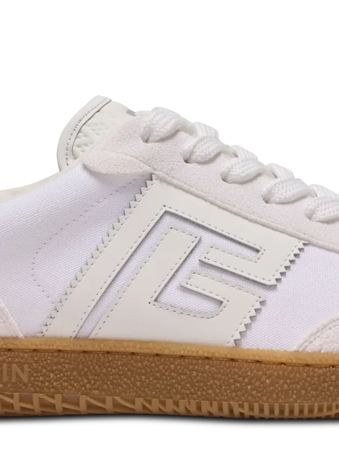 Leder und Canvas Balmain Swan Sneakers Leder und Canvas Balmain Swan Sneakers