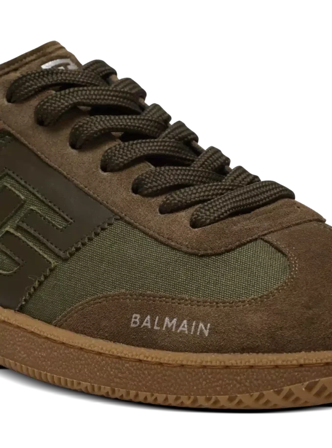 Leder und Canvas Balmain Swan Sneakers Leder und Canvas Balmain Swan Sneakers