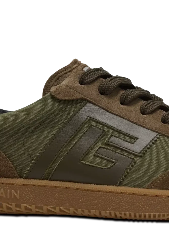 Leder und Canvas Balmain Swan Sneakers Leder und Canvas Balmain Swan Sneakers