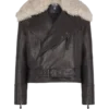 Lederjacke mit Lammfellkragen Lederjacke mit Lammfellkragen