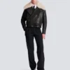 Lederjacke mit Lammfellkragen Lederjacke mit Lammfellkragen