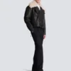 Lederjacke mit Lammfellkragen Lederjacke mit Lammfellkragen