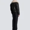 Lederjacke mit Lammfellkragen Lederjacke mit Lammfellkragen