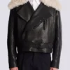 Lederjacke mit Lammfellkragen Lederjacke mit Lammfellkragen