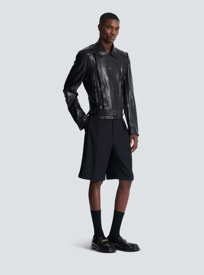 Leichte Bikerjacke aus Lammleder Leichte Bikerjacke aus Lammleder
