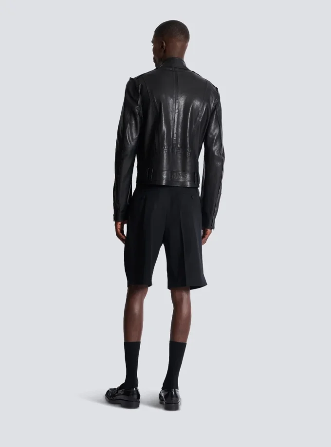 Leichte Bikerjacke aus Lammleder Leichte Bikerjacke aus Lammleder