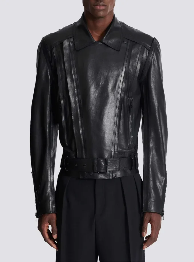 Leichte Bikerjacke aus Lammleder Leichte Bikerjacke aus Lammleder