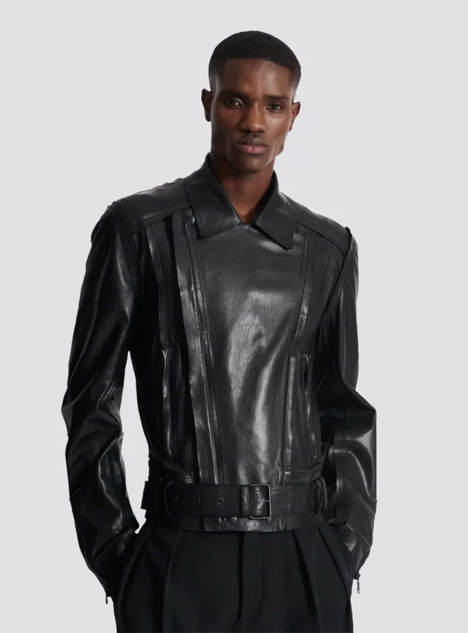 Leichte Bikerjacke aus Lammleder Leichte Bikerjacke aus Lammleder
