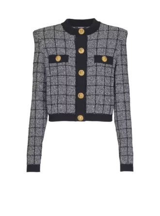 Leichte Tweed-Strickjacke