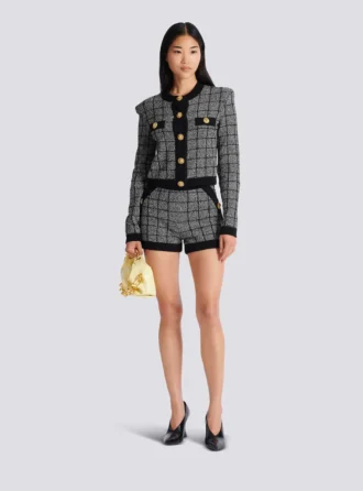 Leichte Tweed-Strickjacke
