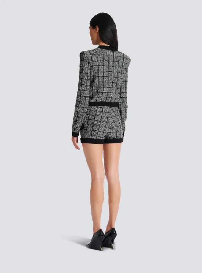 Leichte Tweed-Strickjacke Leichte Tweed-Strickjacke