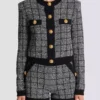 Leichte Tweed-Strickjacke Leichte Tweed-Strickjacke