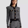 Leichte Tweed-Strickjacke Leichte Tweed-Strickjacke
