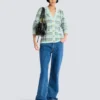 Lockere Glitzer-Tweed-Strickjacke Lockere Glitzer-Tweed-Strickjacke
