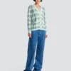 Lockere Glitzer-Tweed-Strickjacke Lockere Glitzer-Tweed-Strickjacke