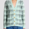 Lockere Glitzer-Tweed-Strickjacke Lockere Glitzer-Tweed-Strickjacke
