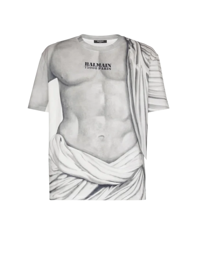 Logo-T-Shirt mit Statue-Print Logo-T-Shirt mit Statue-Print