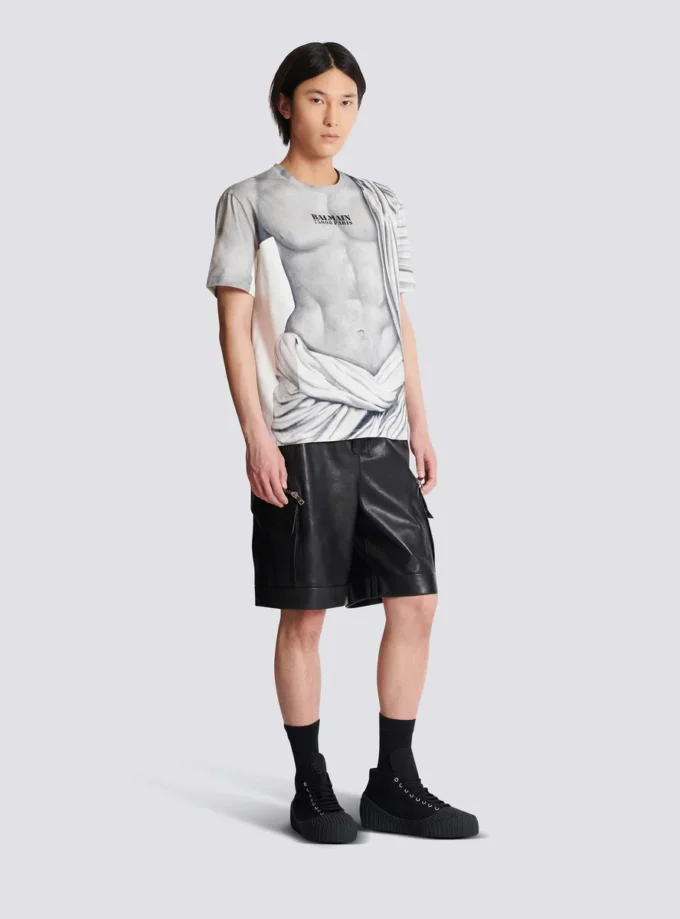 Logo-T-Shirt mit Statue-Print Logo-T-Shirt mit Statue-Print