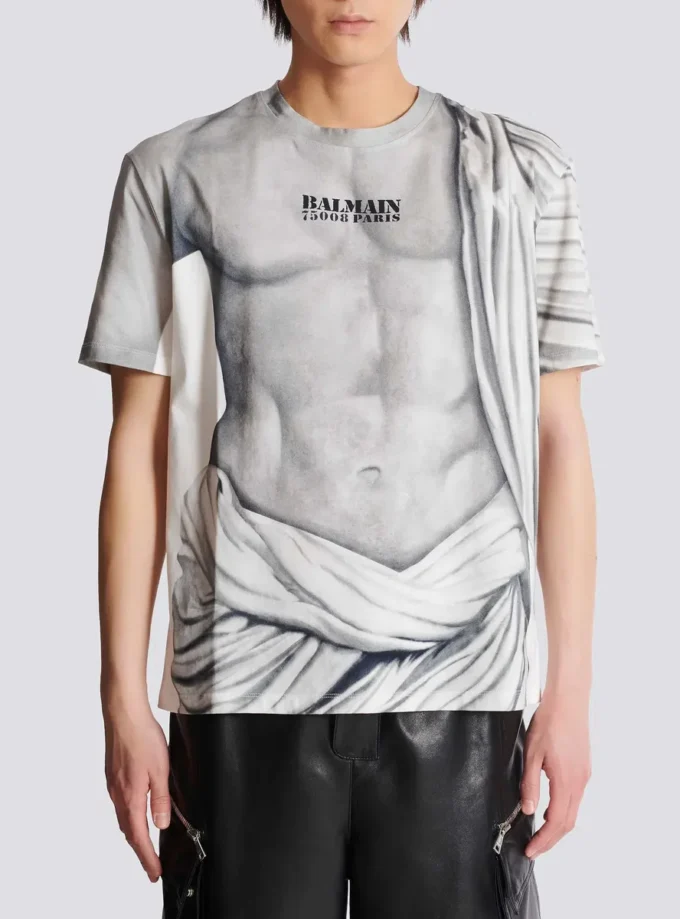 Logo-T-Shirt mit Statue-Print Logo-T-Shirt mit Statue-Print