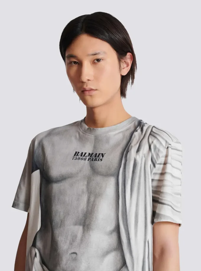 Logo-T-Shirt mit Statue-Print Logo-T-Shirt mit Statue-Print