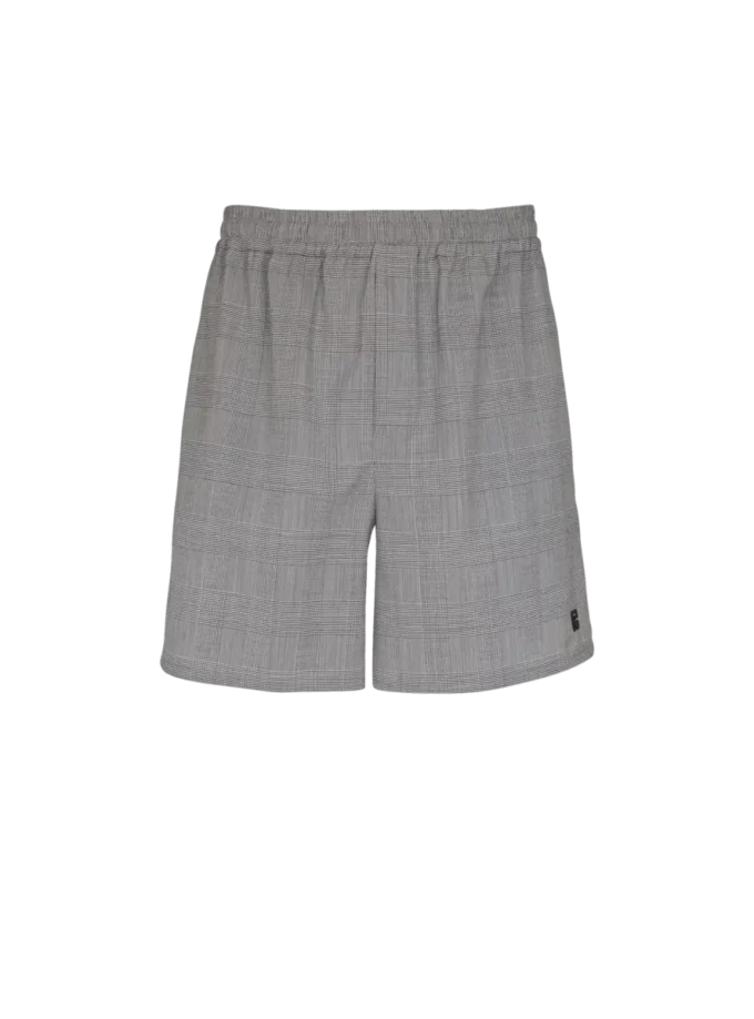 Lässige Shorts aus Prince-of-Wales-Satin Lässige Shorts aus Prince-of-Wales-Satin