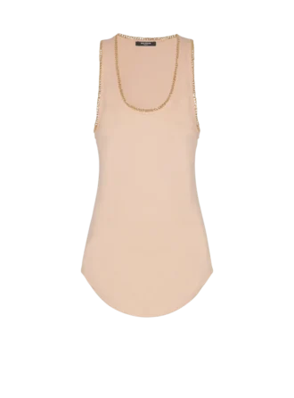 Lässiges Jersey-Tanktop mit Ketten