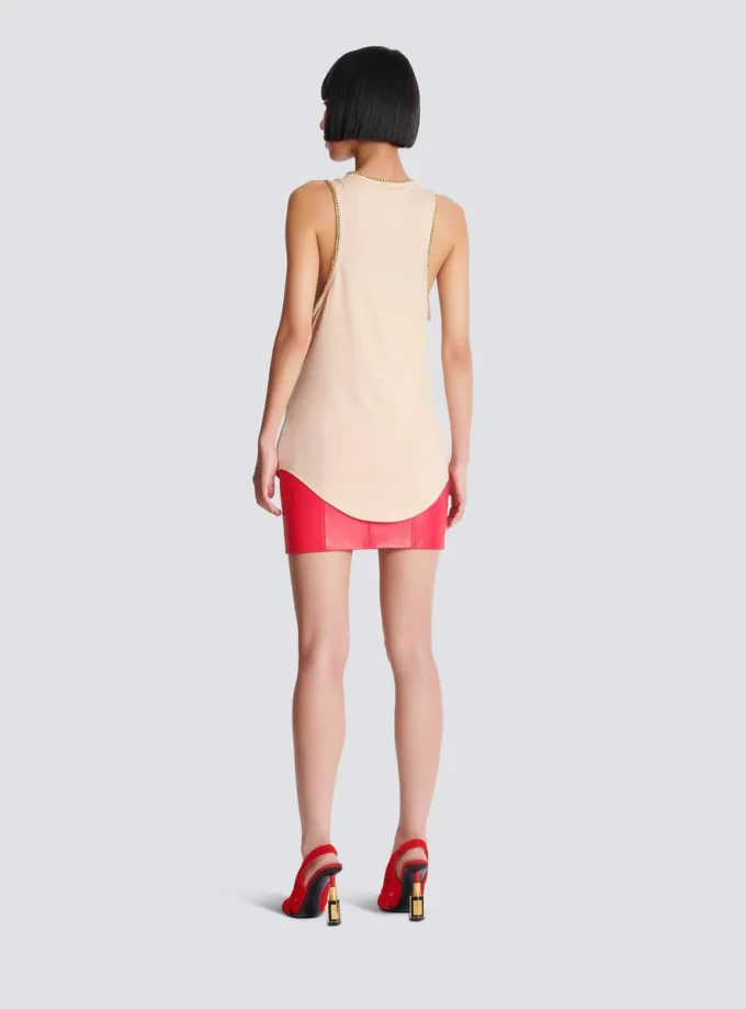 Lässiges Jersey-Tanktop mit Ketten Lässiges Jersey-Tanktop mit Ketten