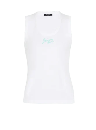 Lässiges Tanktop mit Balmain Paris Brush-Print