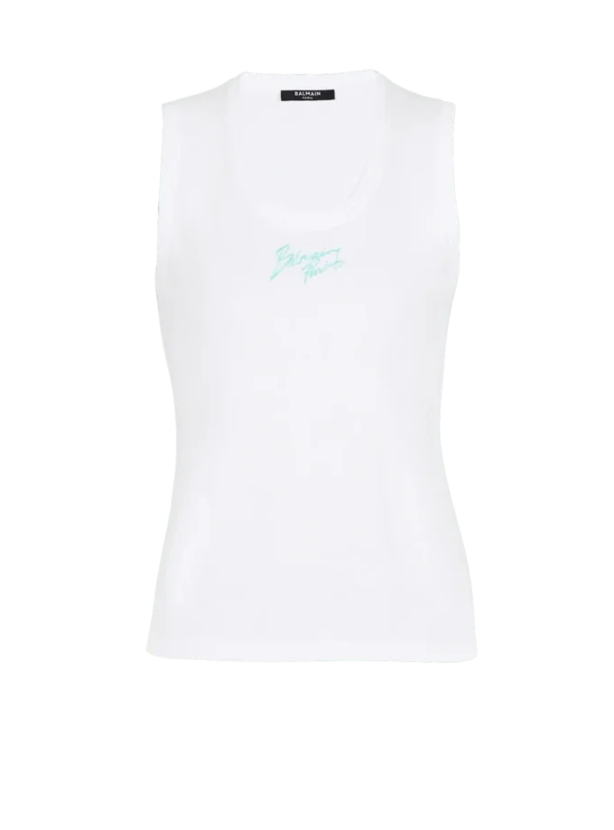 Lässiges Tanktop mit Balmain Paris Brush-Print