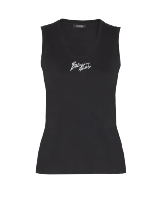 Lässiges Tanktop mit Balmain Paris Brush-Print