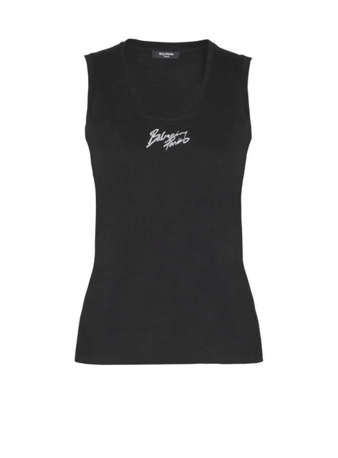 Lässiges Tanktop mit Balmain Paris Brush-Print Lässiges Tanktop mit Balmain Paris Brush-Print