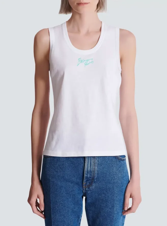 Lässiges Tanktop mit Balmain Paris Brush-Print
