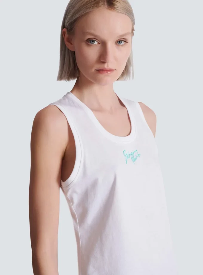 Lässiges Tanktop mit Balmain Paris Brush-Print