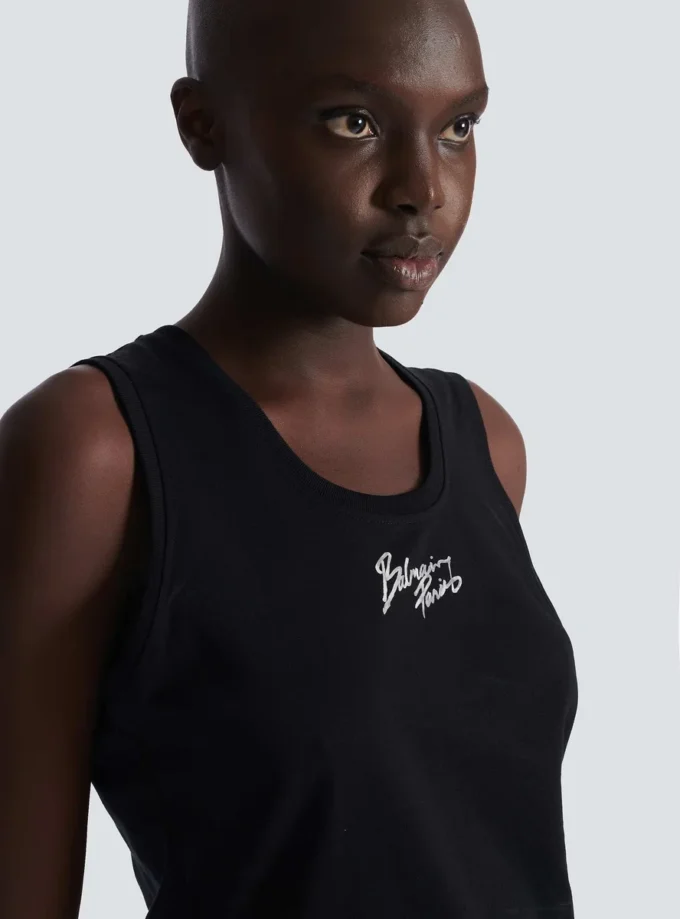 Lässiges Tanktop mit Balmain Paris Brush-Print Lässiges Tanktop mit Balmain Paris Brush-Print