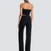 Maßgeschneiderte Hose mit Grain-de-Poudre-Muster Maßgeschneiderte Hose mit Grain-de-Poudre-Muster