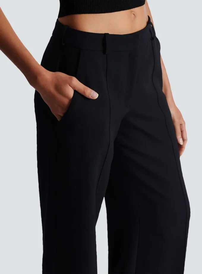 Maßgeschneiderte Hose mit Grain-de-Poudre-Muster Maßgeschneiderte Hose mit Grain-de-Poudre-Muster
