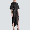 Maxikleid aus Lammleder mit Knoten Maxikleid aus Lammleder mit Knoten