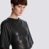 Maxikleid aus Lammleder mit Knoten Maxikleid aus Lammleder mit Knoten