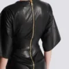 Maxikleid aus Lammleder mit Knoten Maxikleid aus Lammleder mit Knoten