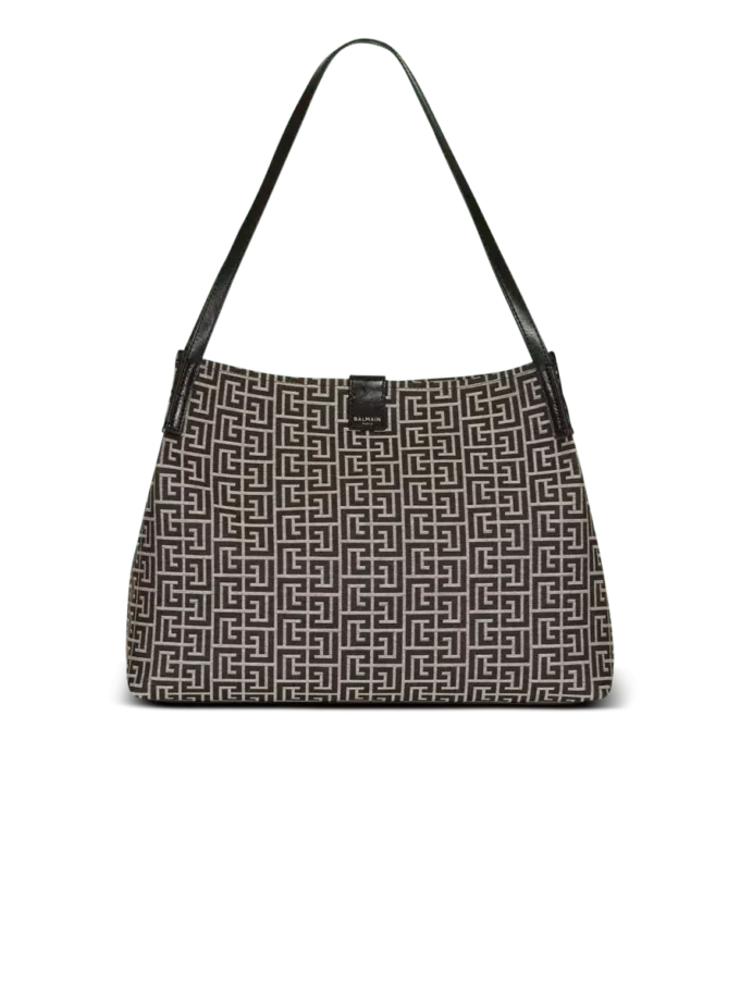 Medium Release Shopper Tasche aus Monogramm-Jacquard und Kalbsleder Medium Release Shopper Tasche aus Monogramm-Jacquard und Kalbsleder