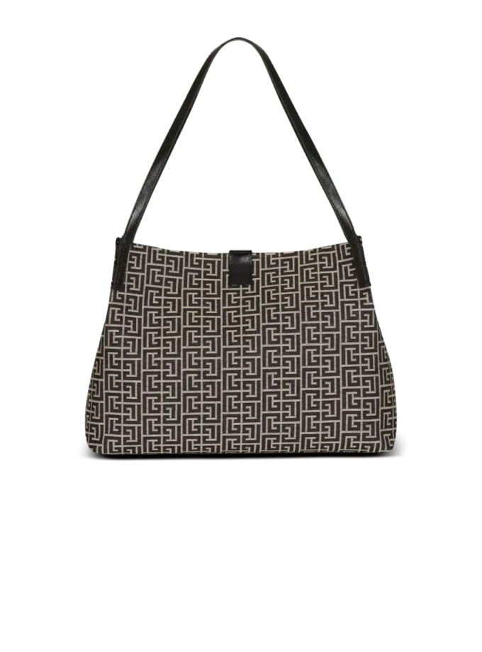 Medium Release Shopper Tasche aus Monogramm-Jacquard und Kalbsleder Medium Release Shopper Tasche aus Monogramm-Jacquard und Kalbsleder