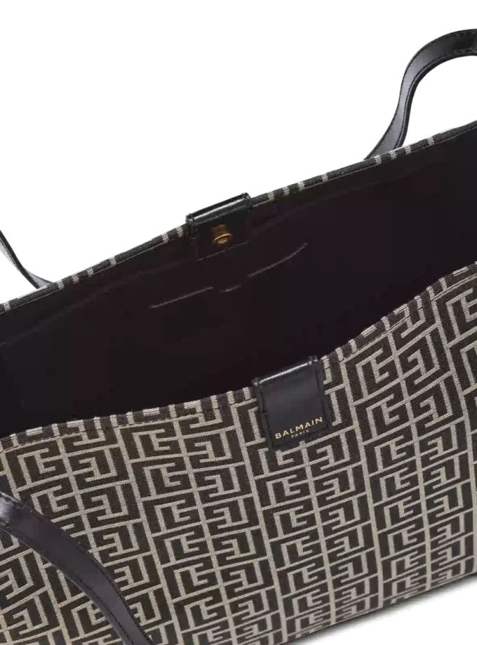 Medium Release Shopper Tasche aus Monogramm-Jacquard und Kalbsleder Medium Release Shopper Tasche aus Monogramm-Jacquard und Kalbsleder