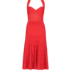 Midi-Kleid aus plissiertem Strick mit Neckholder Midi-Kleid aus plissiertem Strick mit Neckholder