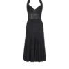 Midi-Kleid aus plissiertem Strick mit Neckholder Midi-Kleid aus plissiertem Strick mit Neckholder