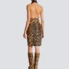 Midi-Rock aus Leder im Ponyfell-Look mit Leopardenmuster Midi-Rock aus Leder im Ponyfell-Look mit Leopardenmuster