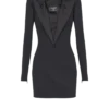 Mini-Kleid mit offenem Ausschnitt und doppeltem Kragen Mini-Kleid mit offenem Ausschnitt und doppeltem Kragen
